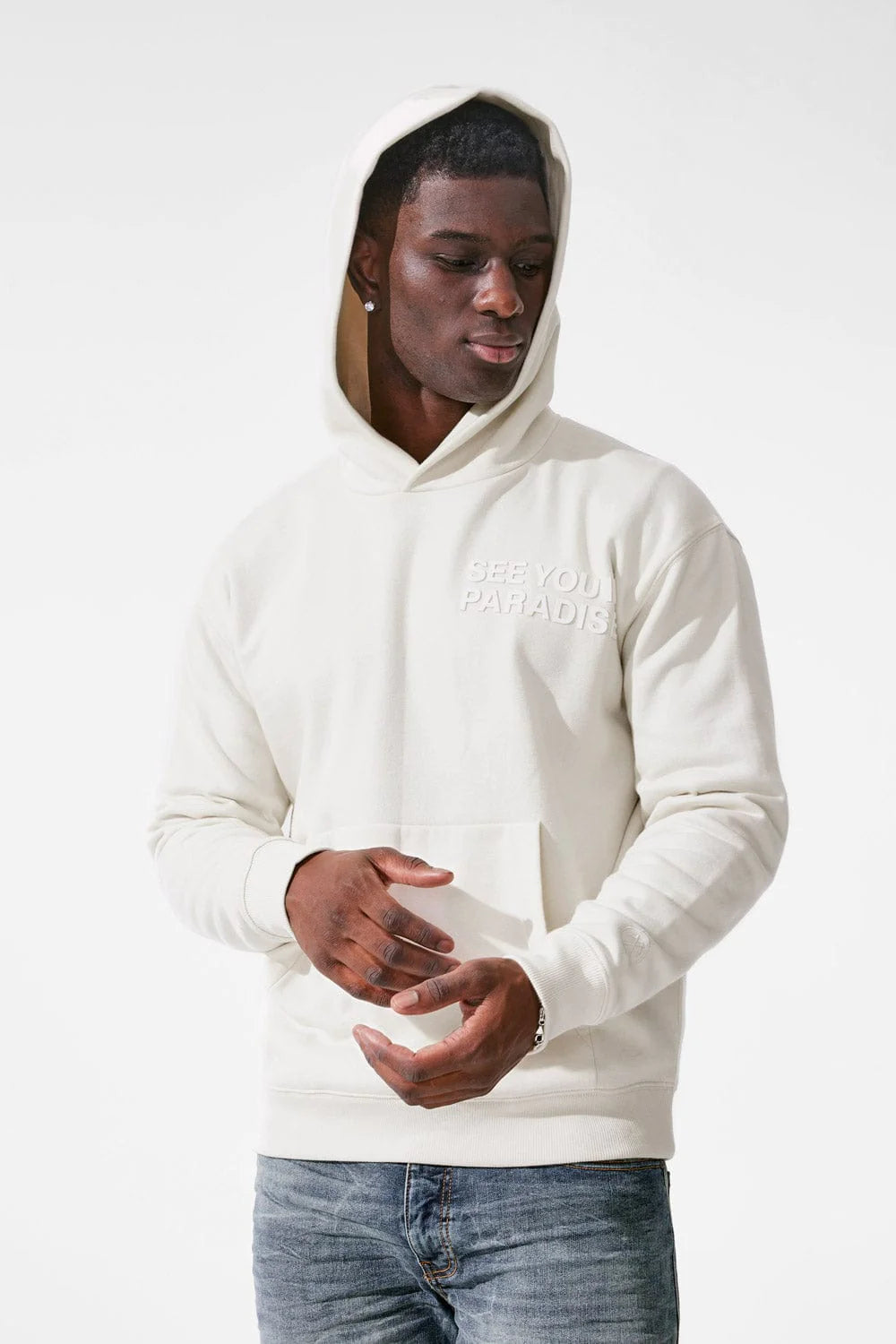 Paradise Tonal Pullover Hoodie - Bone