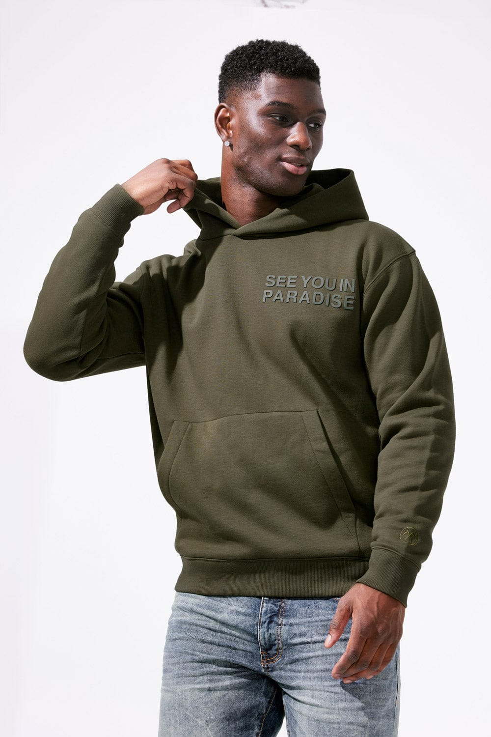 Paradise Tonal Pullover Hoodie - Olive