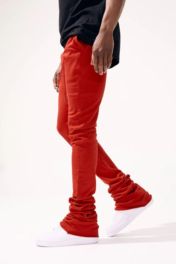 Uptown Stacked Sweatpants - Red - 8721L