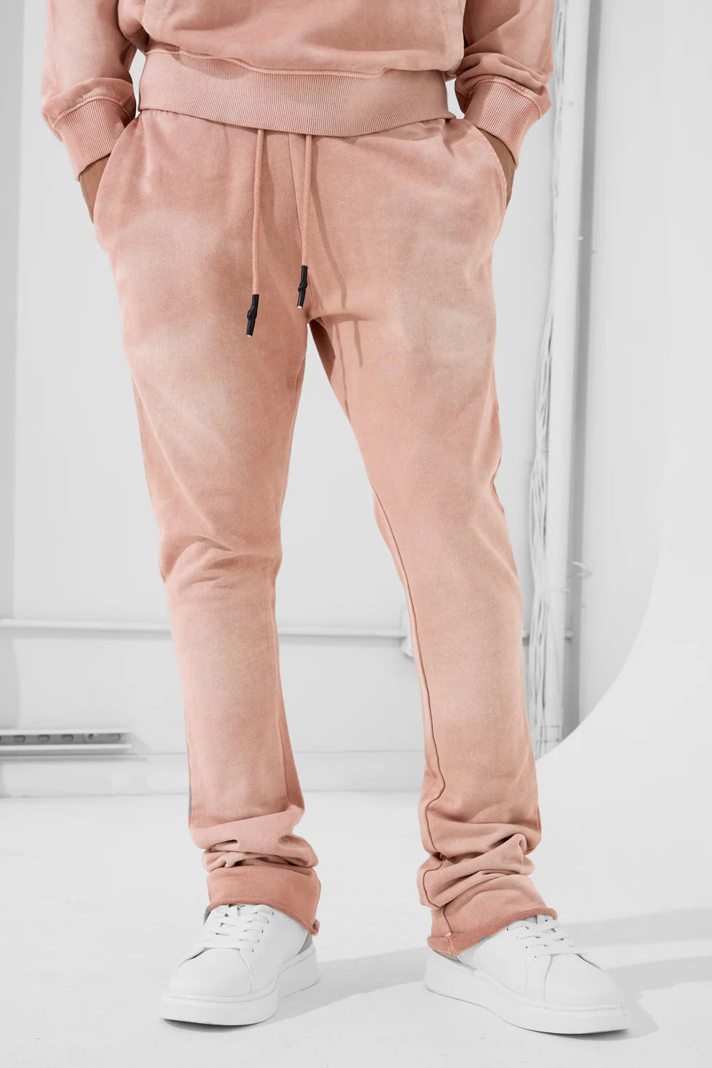 Oasis Washed Stacked Sweatpants (Dusty Rose)