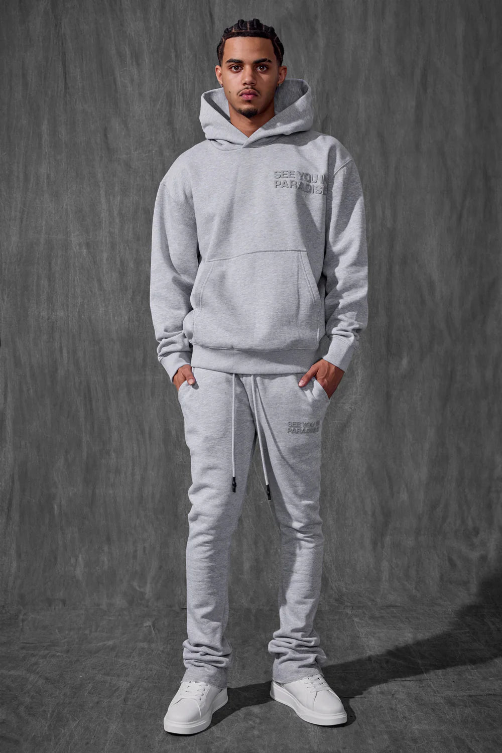 SYIP Tonal Stacked Sweatpants (Heather Grey)