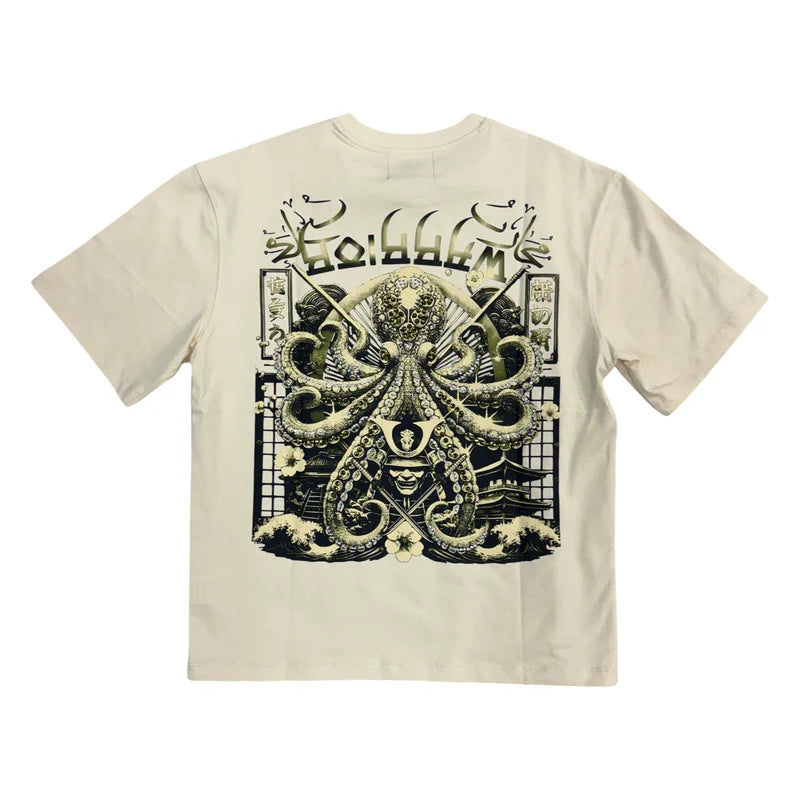 Warrior Of The Seas Stone Out Oversize T-Shirt (Beige)