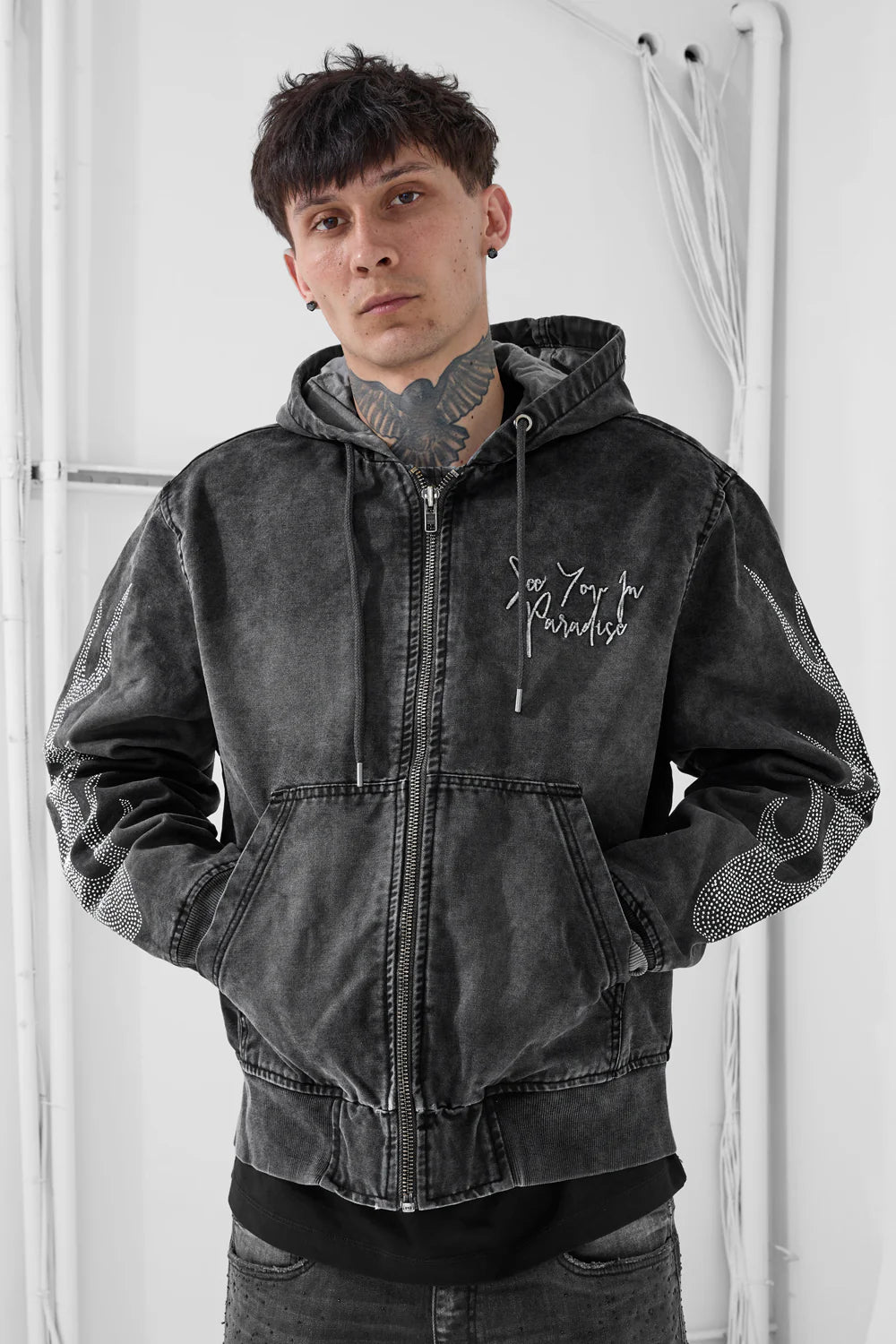 Eternal Flame Hooded Work Jacket (Vintage Charcoal)