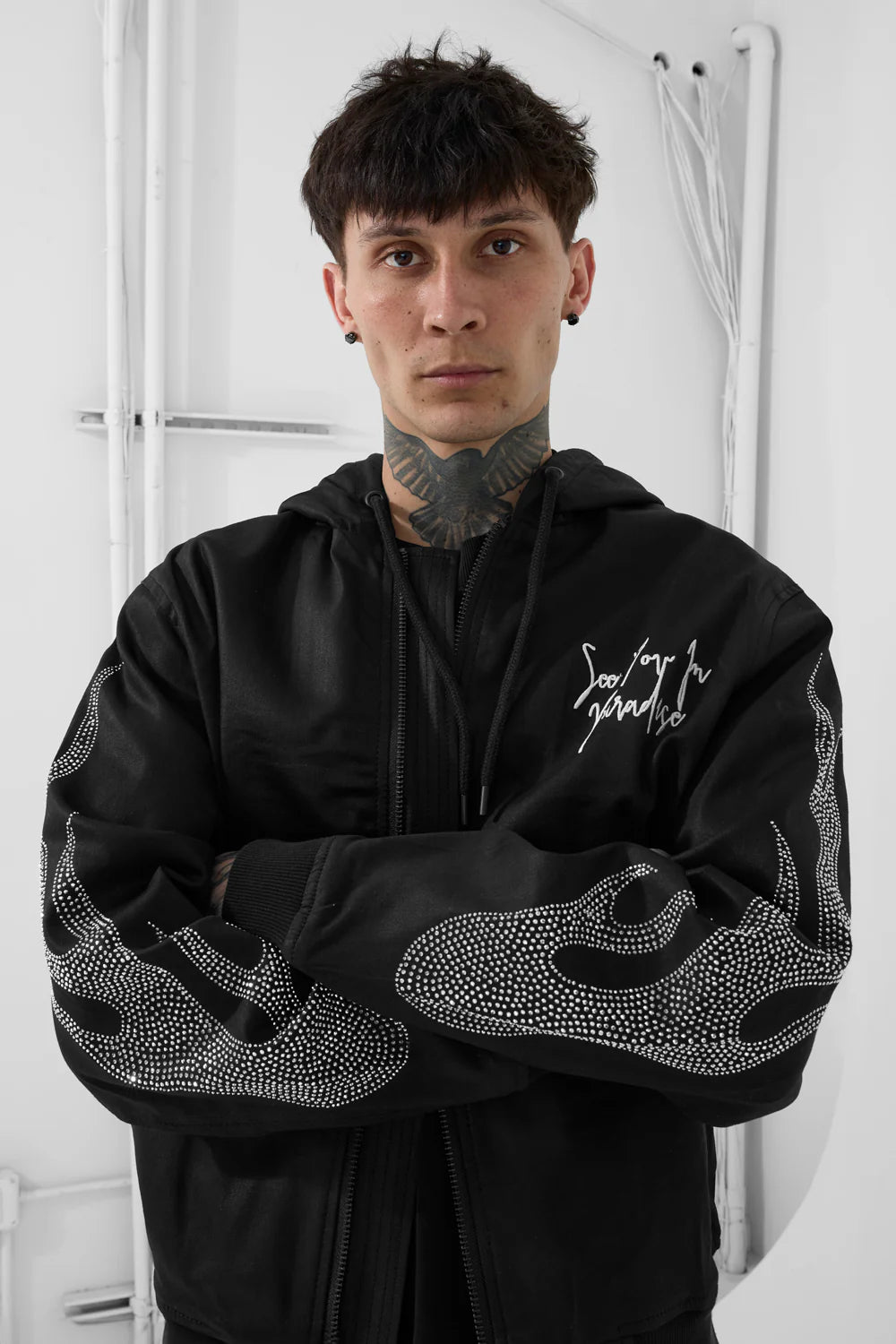 Eternal Flame Hooded Work Jacket (Black)