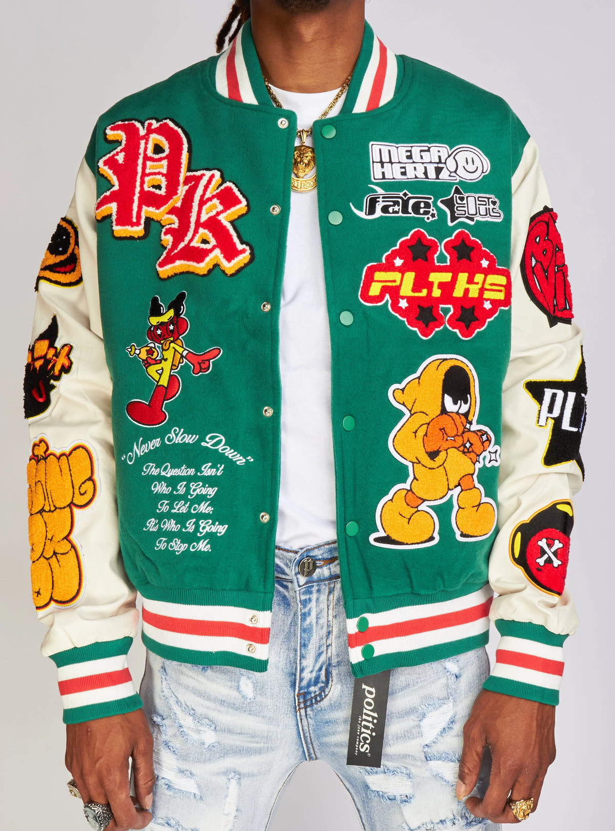 Crawford Brown Varsity Jacket - Green