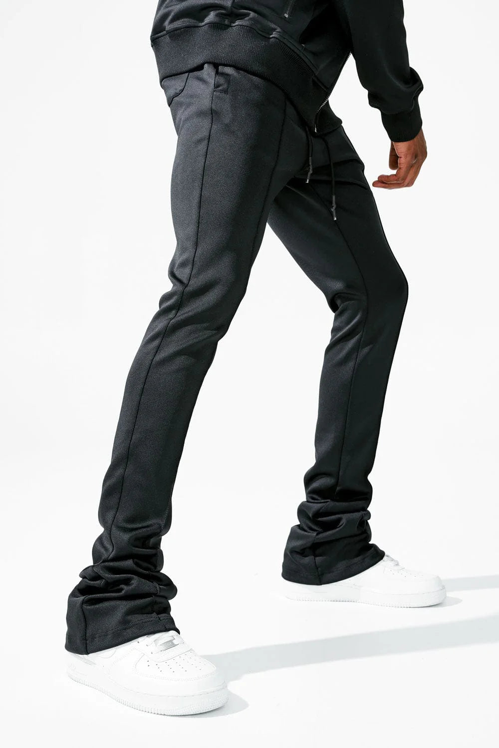 Calabria Stacked Track Pants - Black