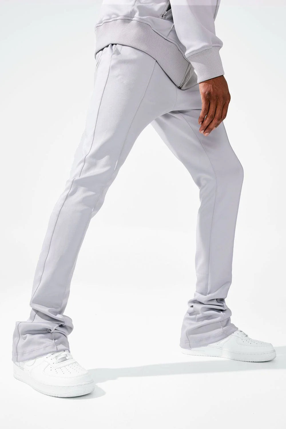Calabria Stacked Track Pants - Cement