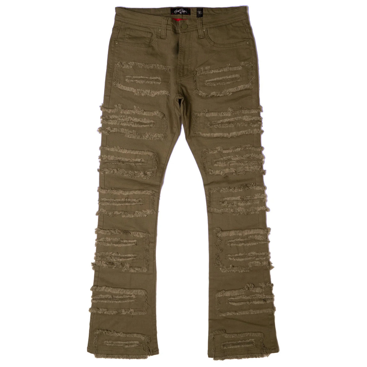 Cashay Stacked Jeans - Light Olive