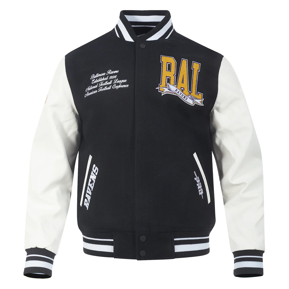 NFL Baltimore Ravens Team Pennants Rib Wool Varsity Jacket