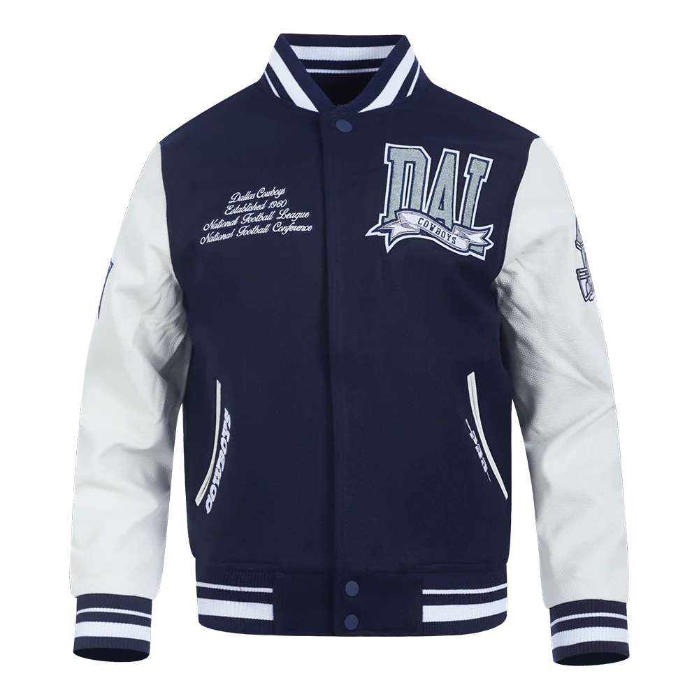 NFL Dallas Cowboys Team Pennants Rib Wool Varsity Jacket