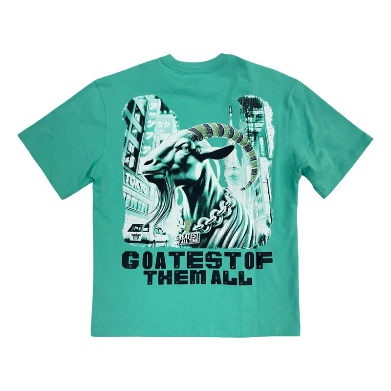 Goatest Of All Stone Out Oversize T-Shirt (Teal)