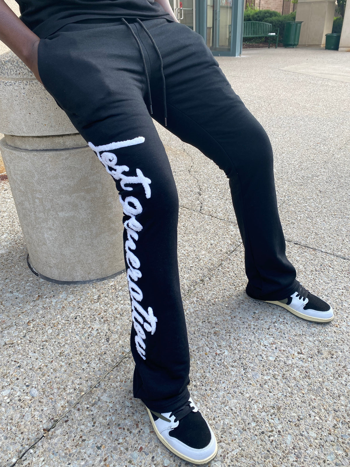 "Lost Generations" 2 Stacked Sweatpants - Black