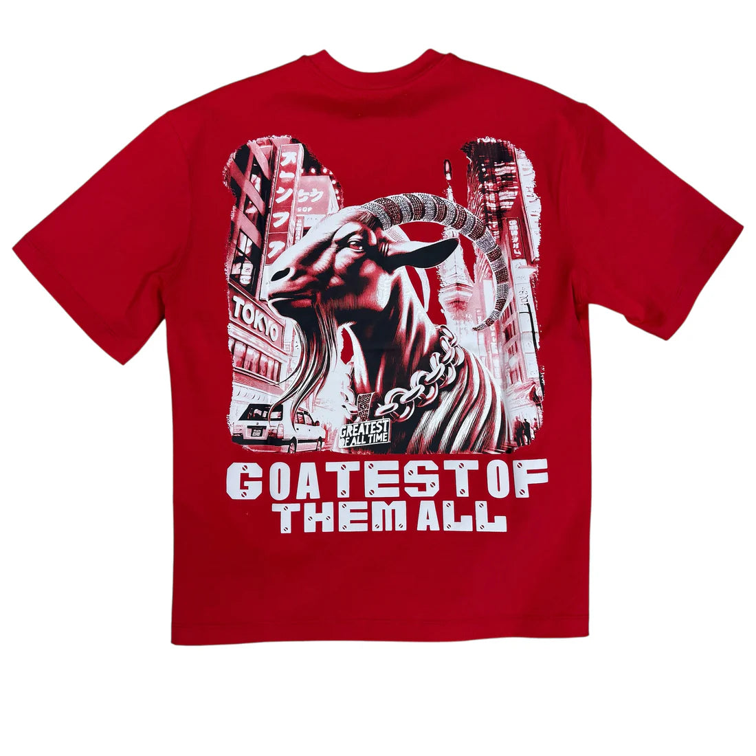 Goatest Of All Stoned Out Oversize T-Shirt (Red)