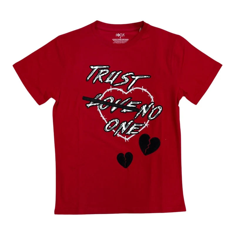 Trust No One Tee - Red/Black