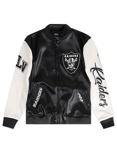Las Vegas Raider City Signature Leather Varsity Jacket (Black