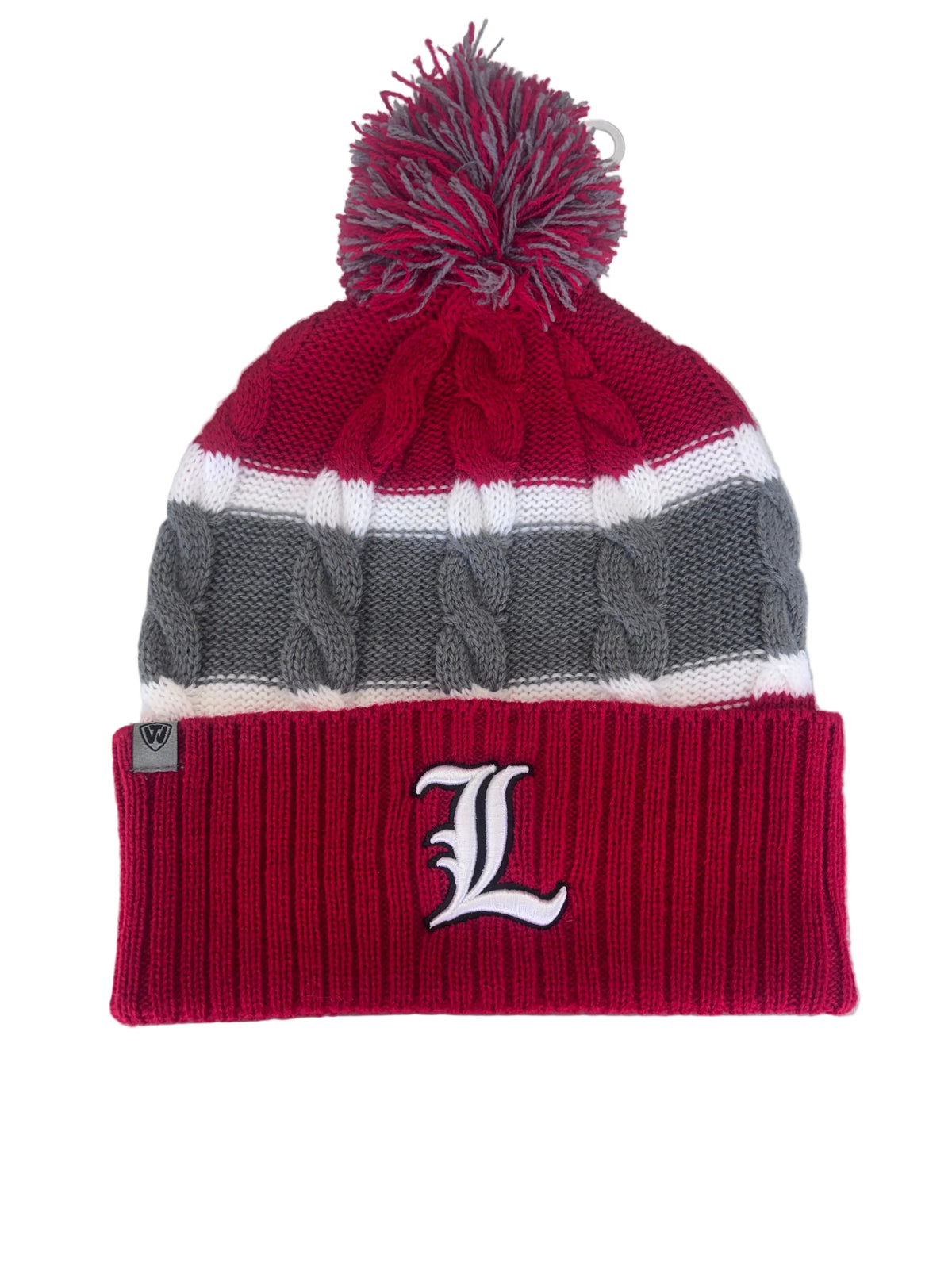 Louisville Cardinals Pearl Cuffed Knit Hat with Pom ( Red)