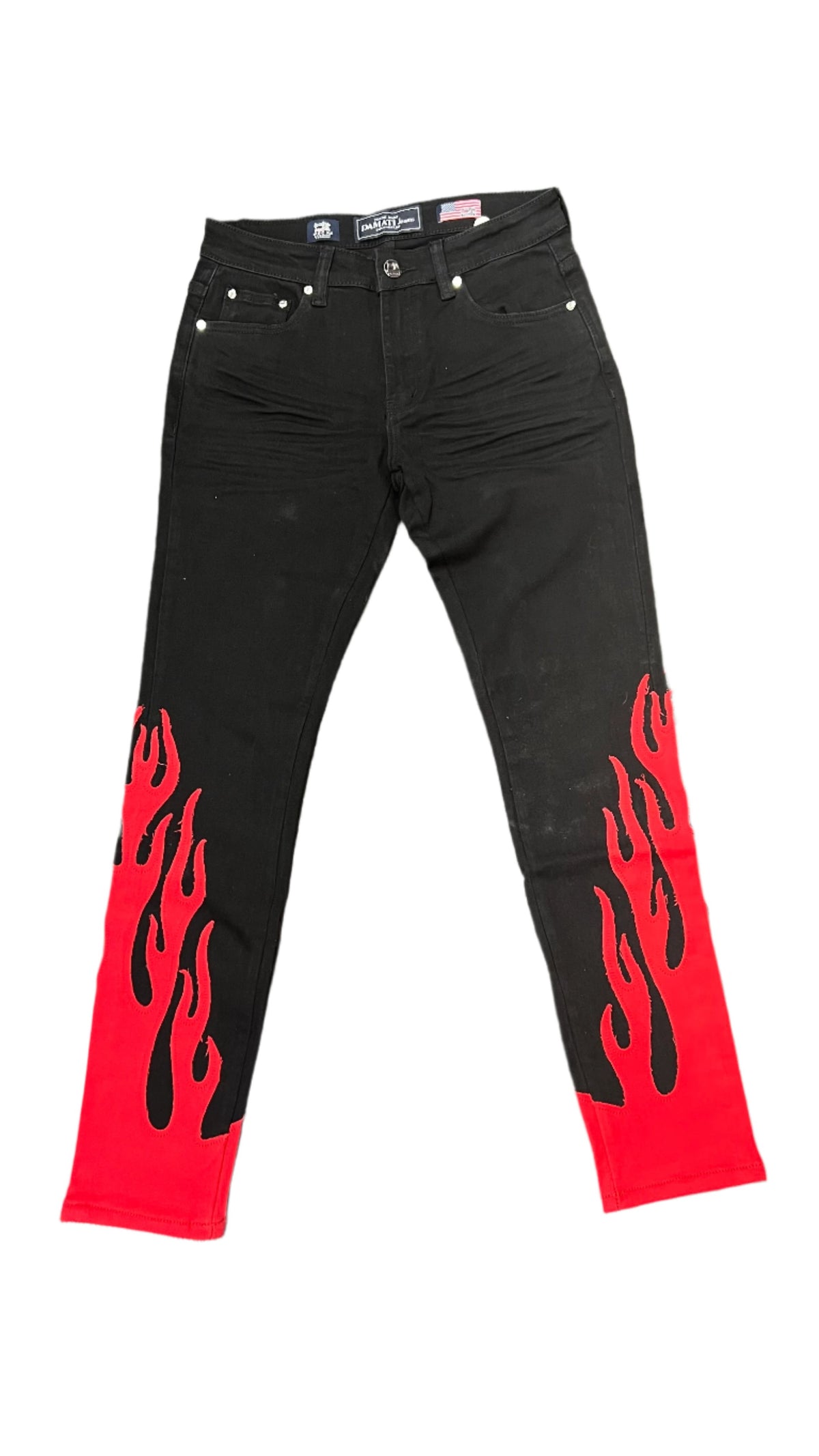 Damati-Moto-Bike-Jeans - Black/Red - DMT - 24 - 003