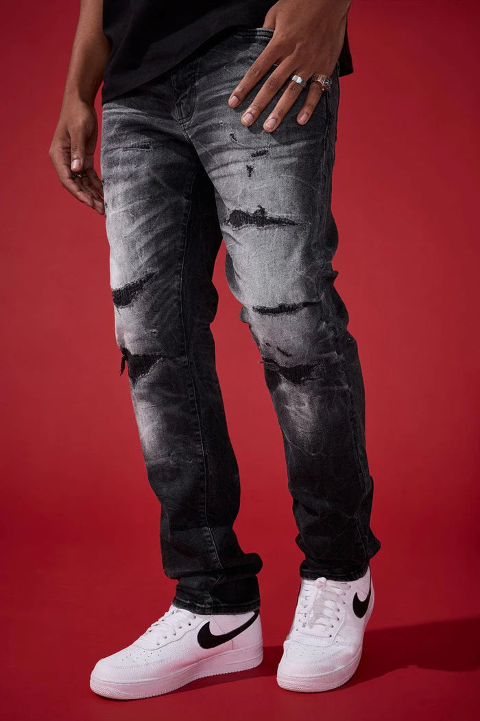 Straight Fit - Alexander Denim (Black Shadow) - Collins Collection