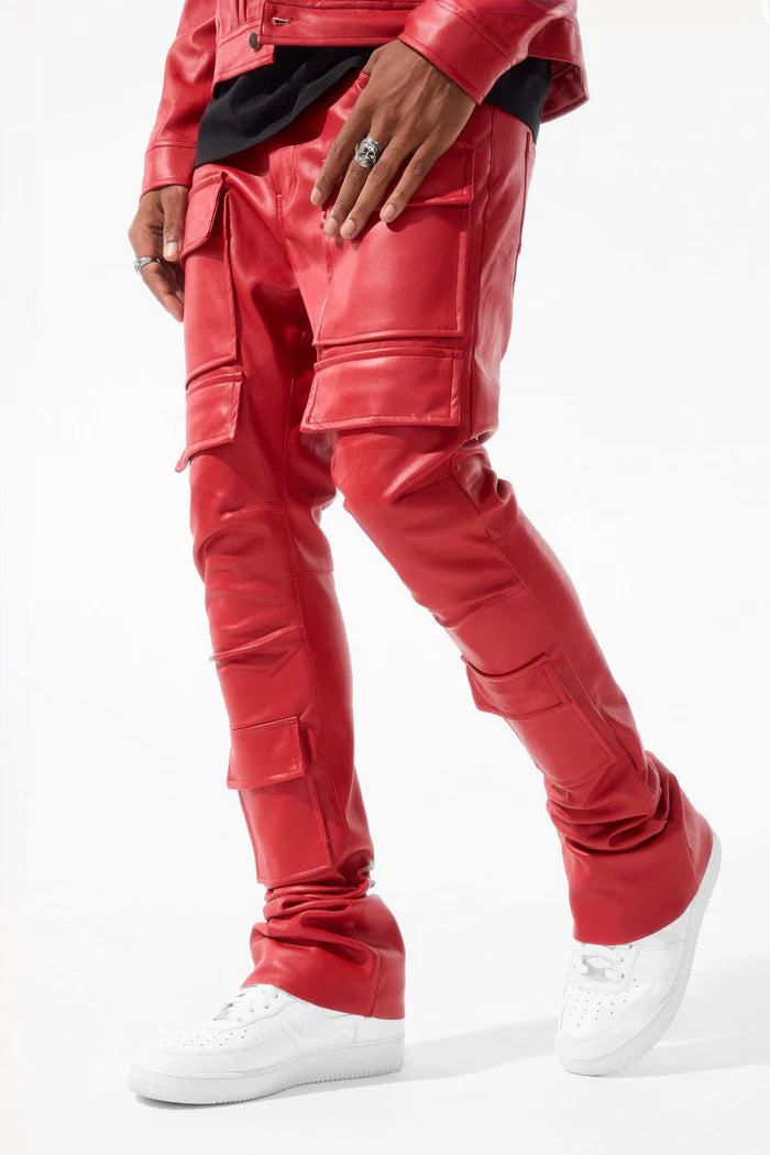 JC - Ross Stacked - Thriller Cargo Pants - Red