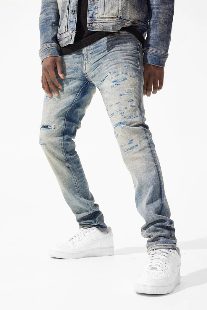 Ripped Jeans with Multi-Paint Splatter (Tinted Light Blue) – Today's Man  Shop