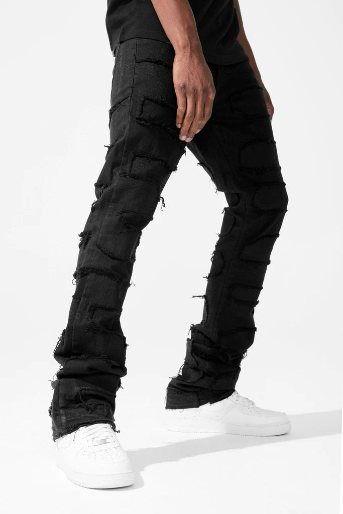 Martin Stacked Python Denim Jeans - Jet Black - JTF1130A