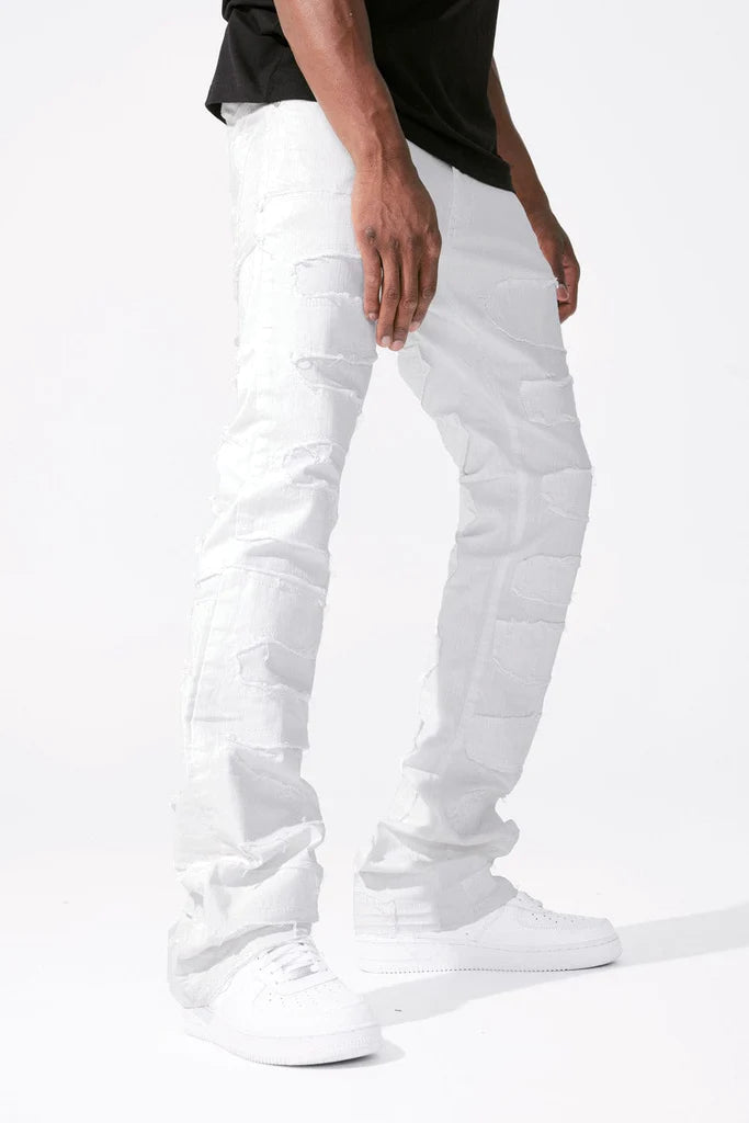 Martin Stacked Python Denim Jeans - White - JTF1130A