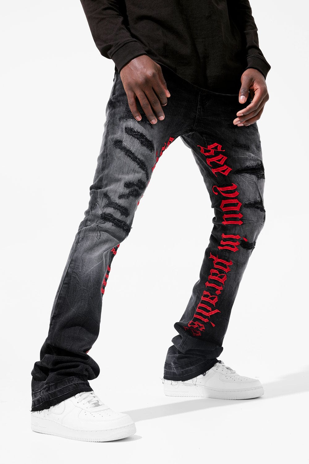 Martin Stacked - See You In Paradise Denim Jeans - Black Shadow