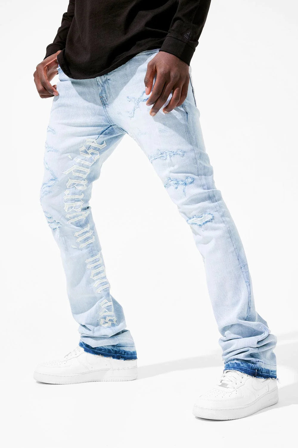 Martin Stacked - See You In Paradise Denim Jeans - Ice Blue