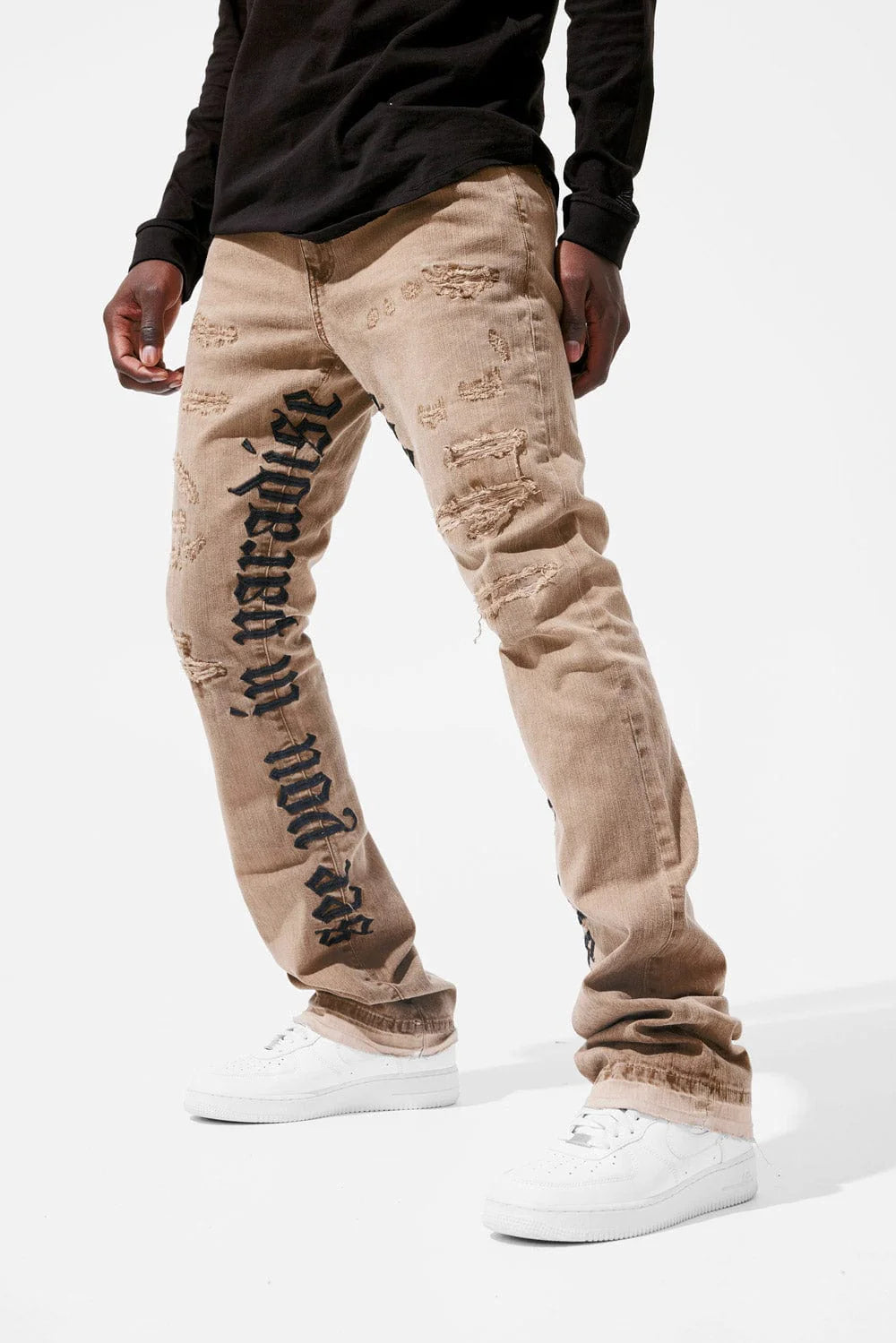 Martin Stacked - See You In Paradise Denim Jeans - Khaki