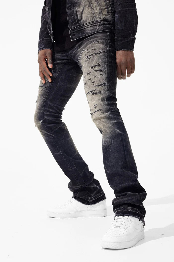 Martin Stacked - Amsterdam Monochrome Denim Jeans - Nature Black
