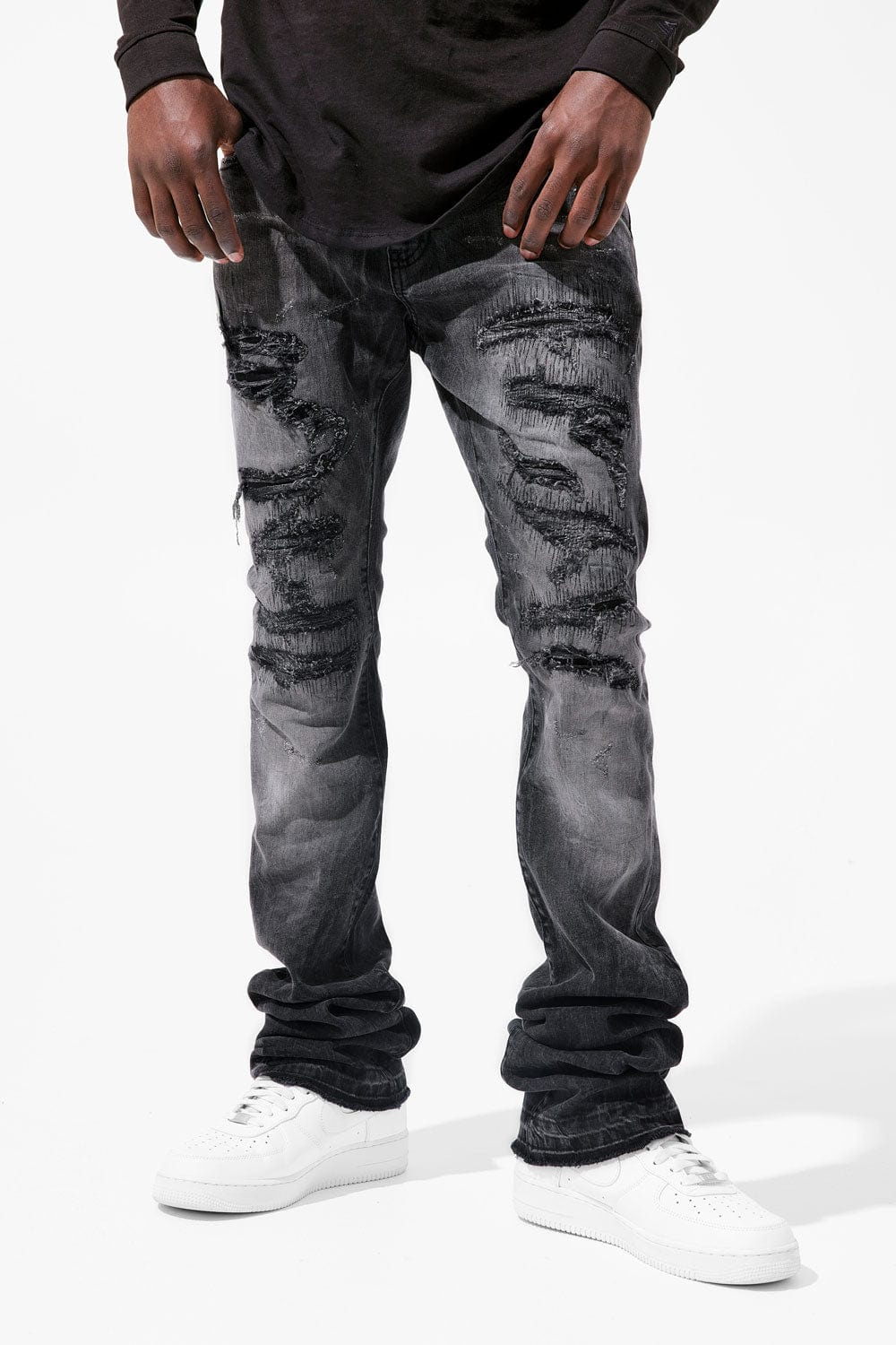 Martin Stacked - Crouching Tiger Denim - Industrial Black - JTF91628