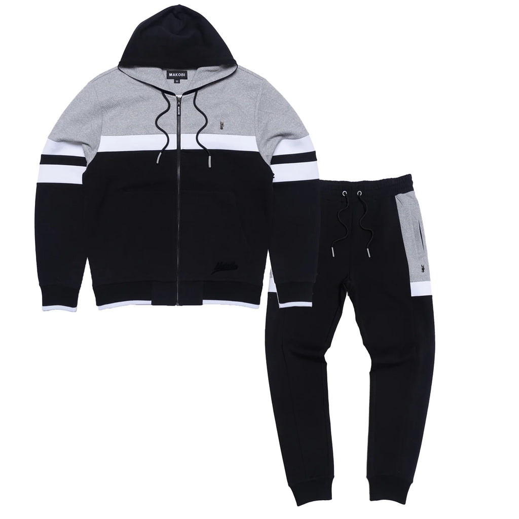Daniali Jacquard Big & Tall Track Set - Black – Todays Man Store