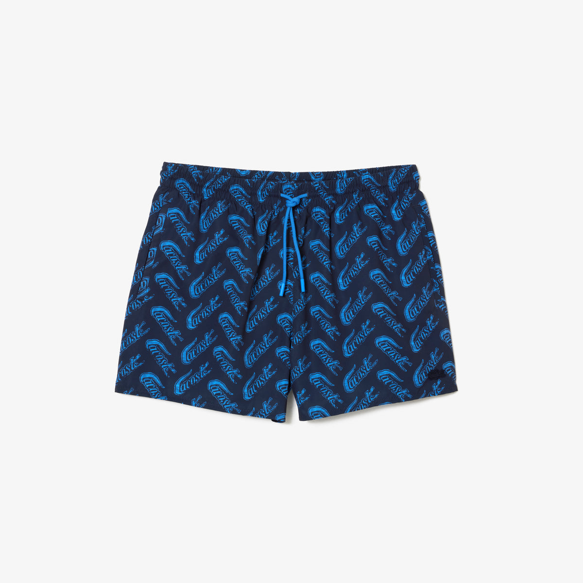 Lacoste - Recycled Polyester Print Swim Trunks - Navy Blue/Blue