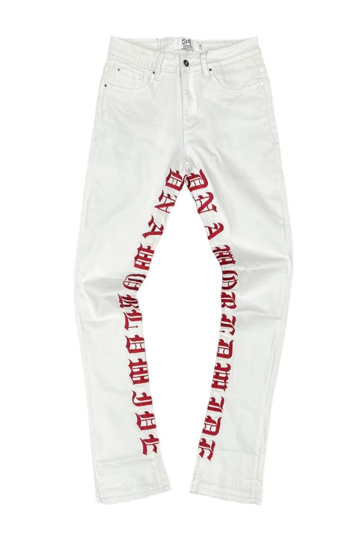 DNA Premium - Worldwide 1990 Stacked Jeans - White/Red