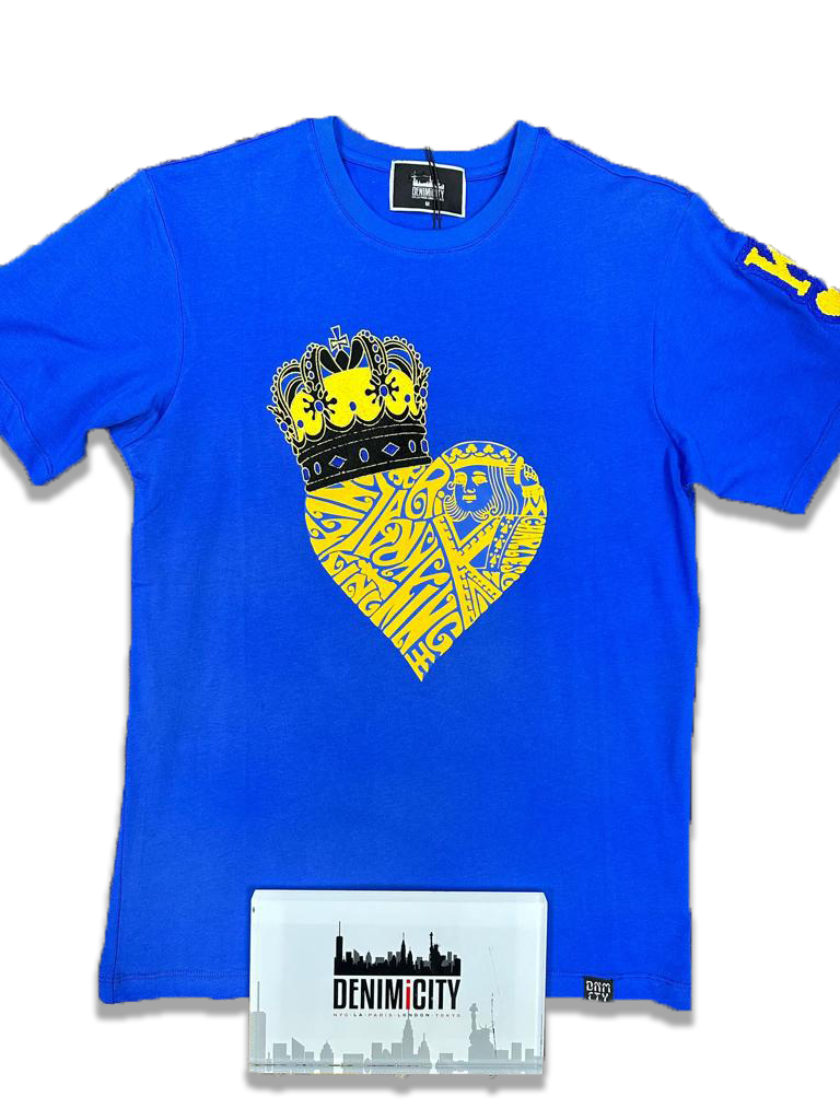 King Of Hearts Tee - Royal Blue/Yellow