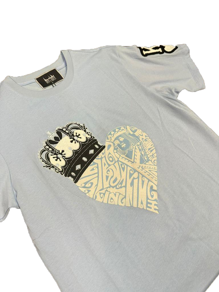 King Of Hearts Tee - Blue/White