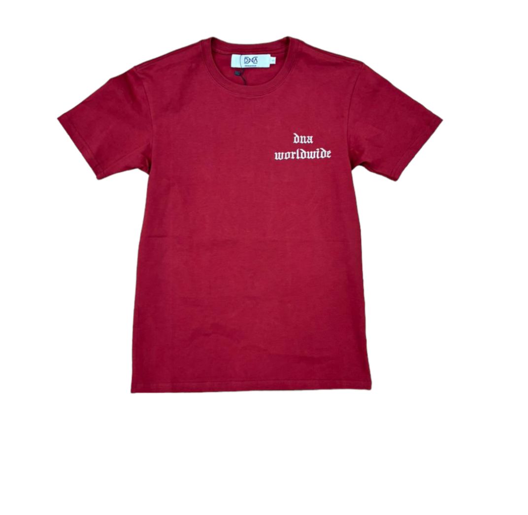 DNA Worldwide T-Shirt - Burgundy/Beige