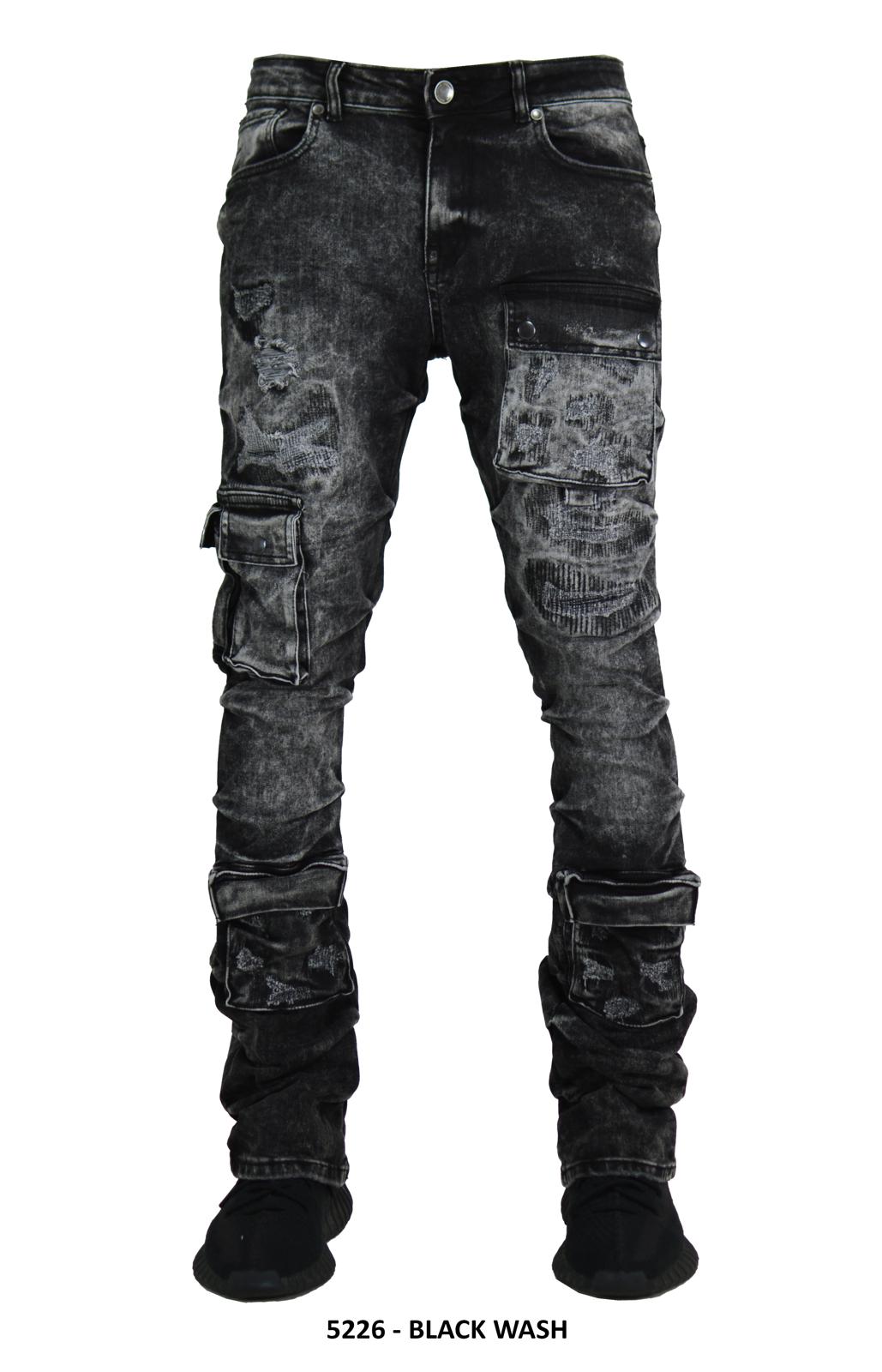 "Deep Pockets" Denim Jeans - Black Wash