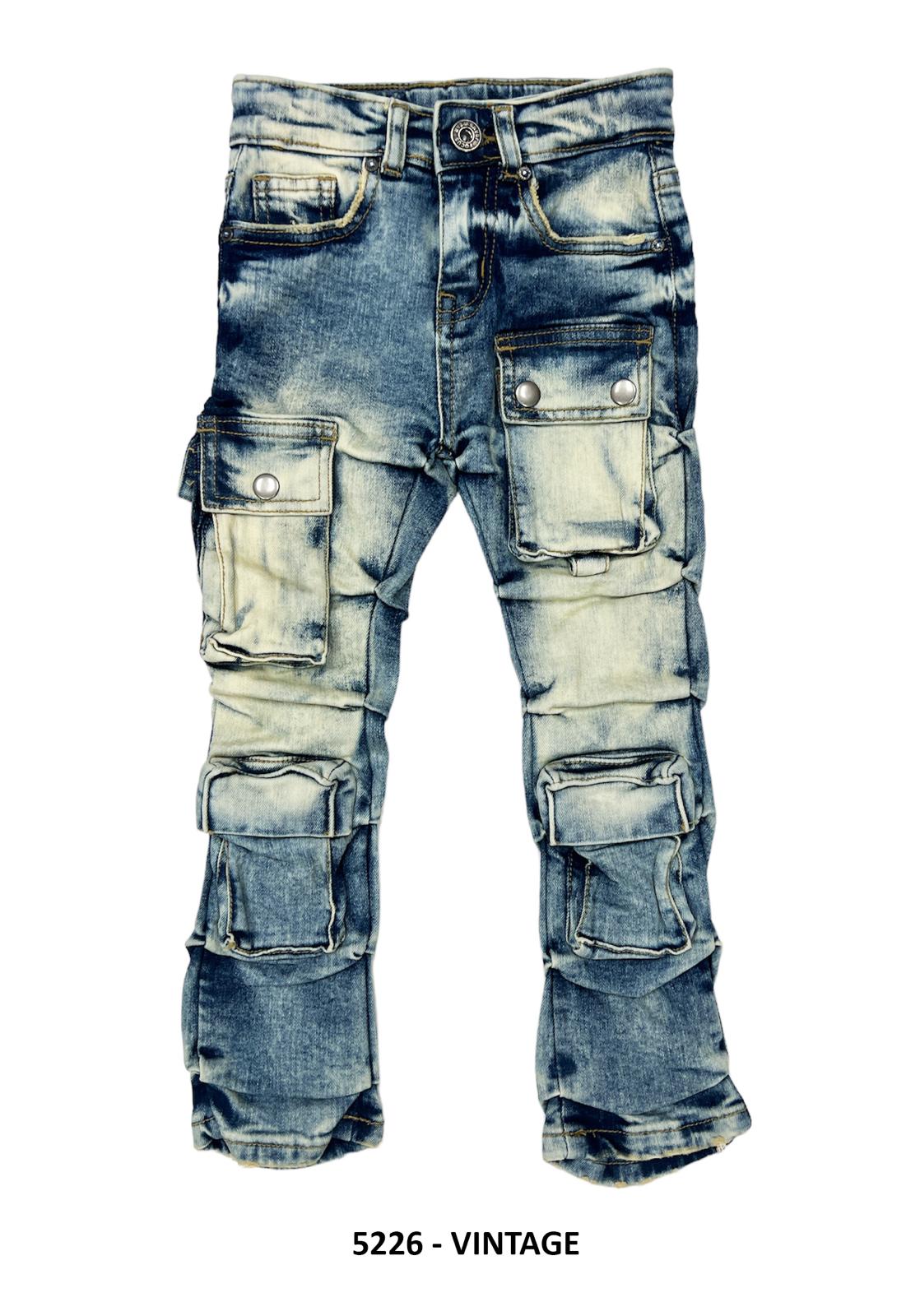 Kids Cargo Denim Jeans - Vintage