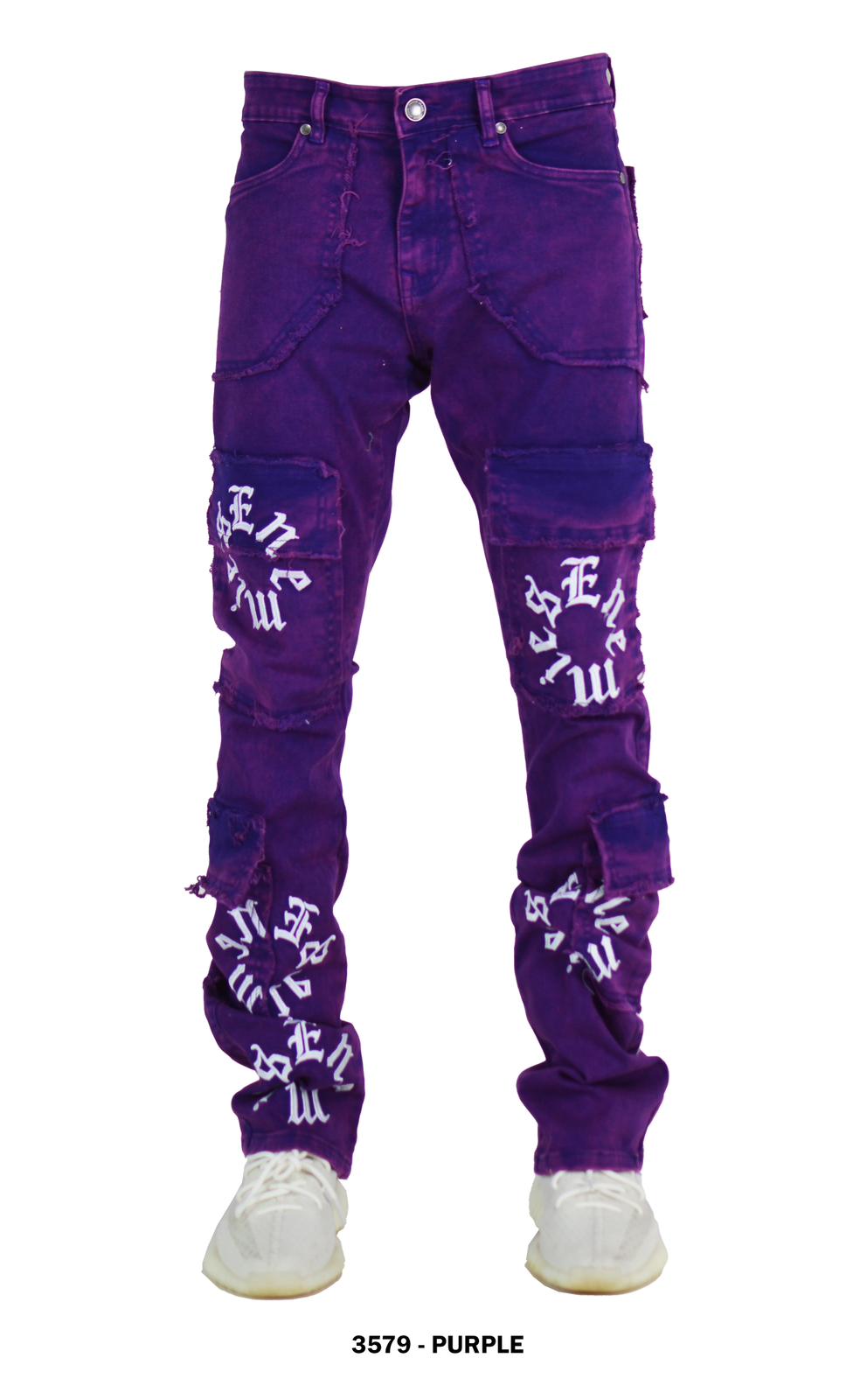 Enemies Stacked Denim Jeans - Purple