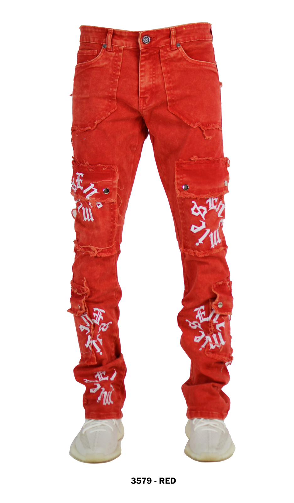 Enemies Stacked Denim Jeans - Red