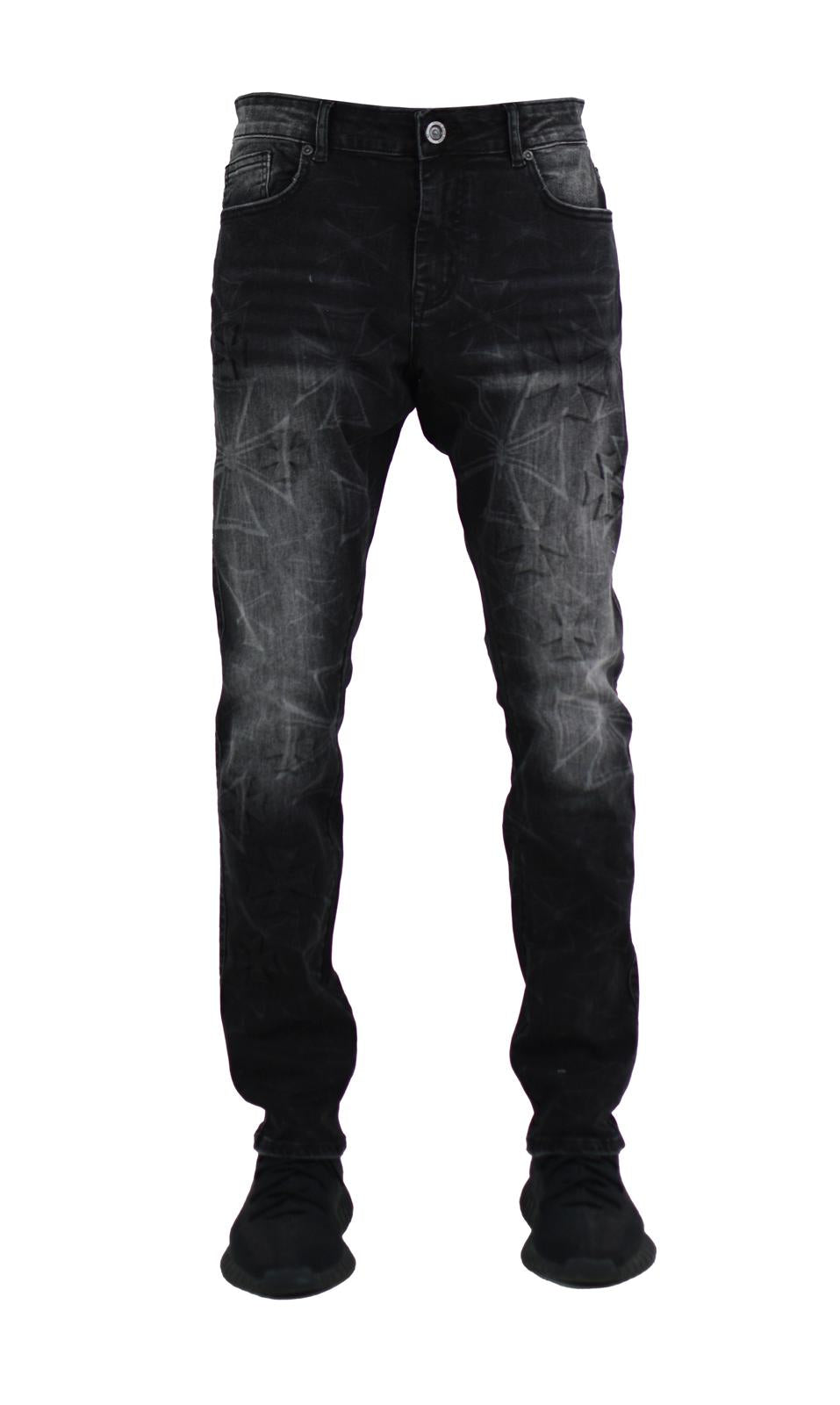 Embossed Slim Denim (Black Wash)