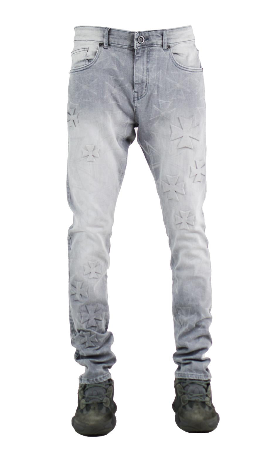 Embossed Slim Denim (Grey)