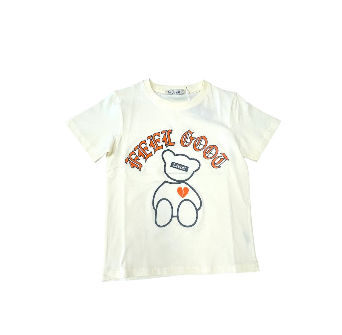 Kids 'Feel Good' T-Shirt - Biege/Orange