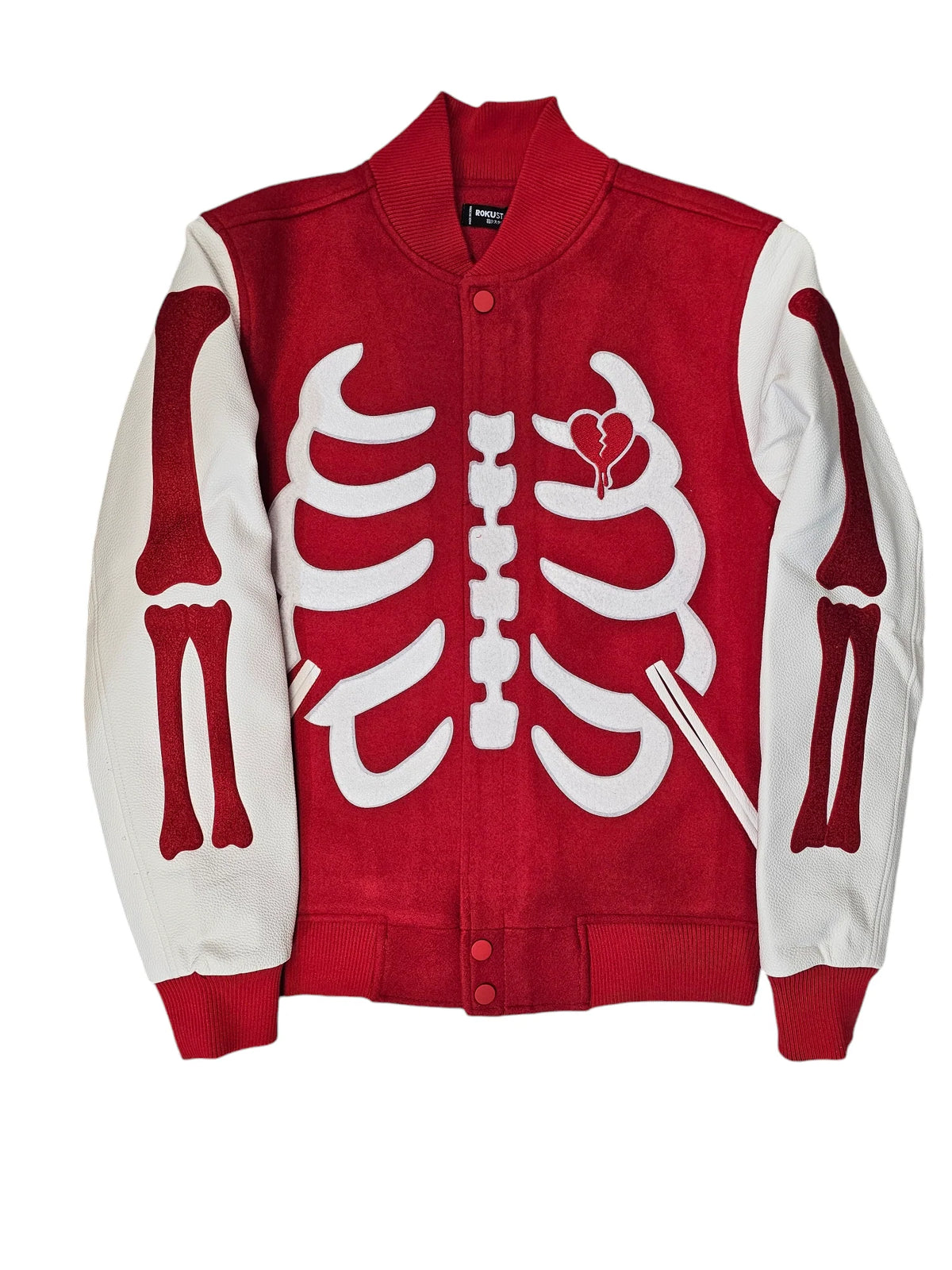 Ribcage Varsity Jacket - Red/White
