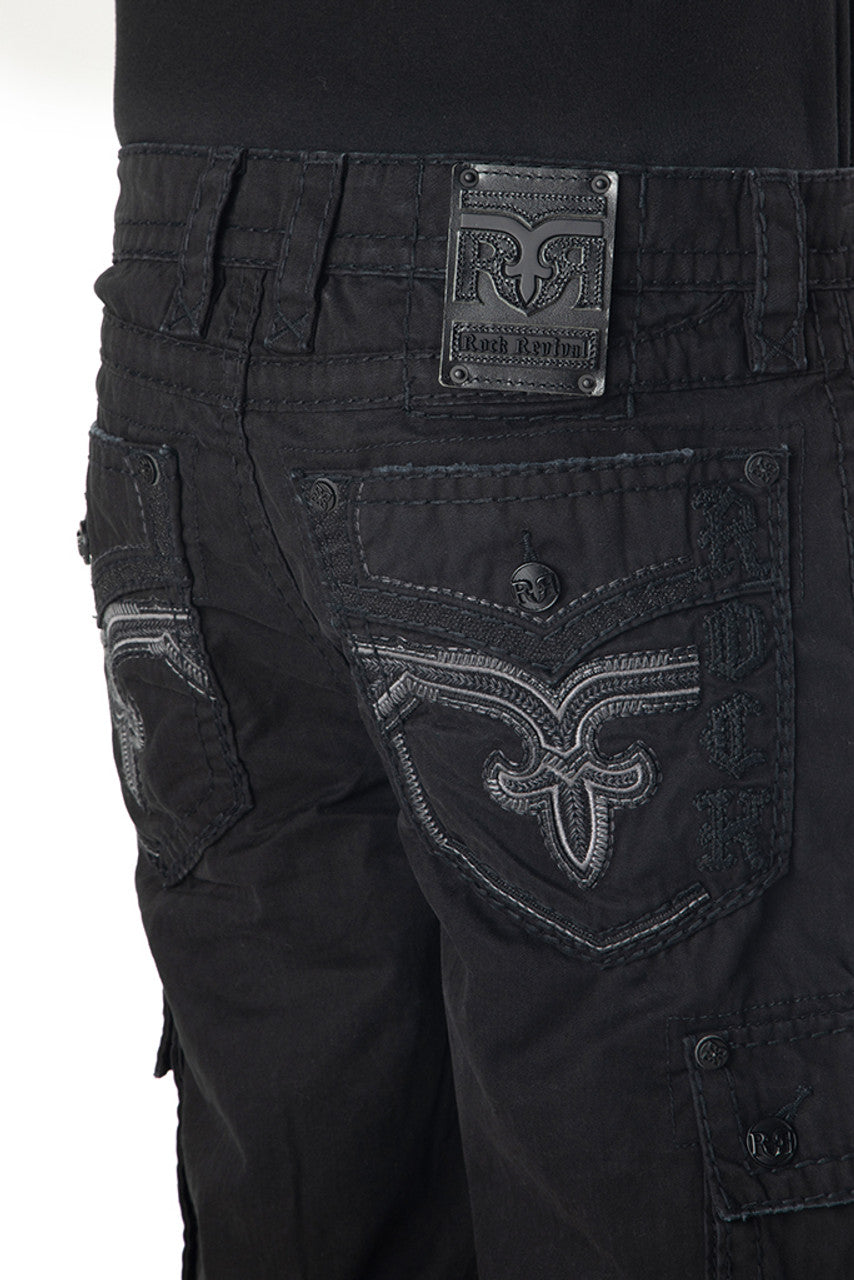 RR - Black Cargo Shorts