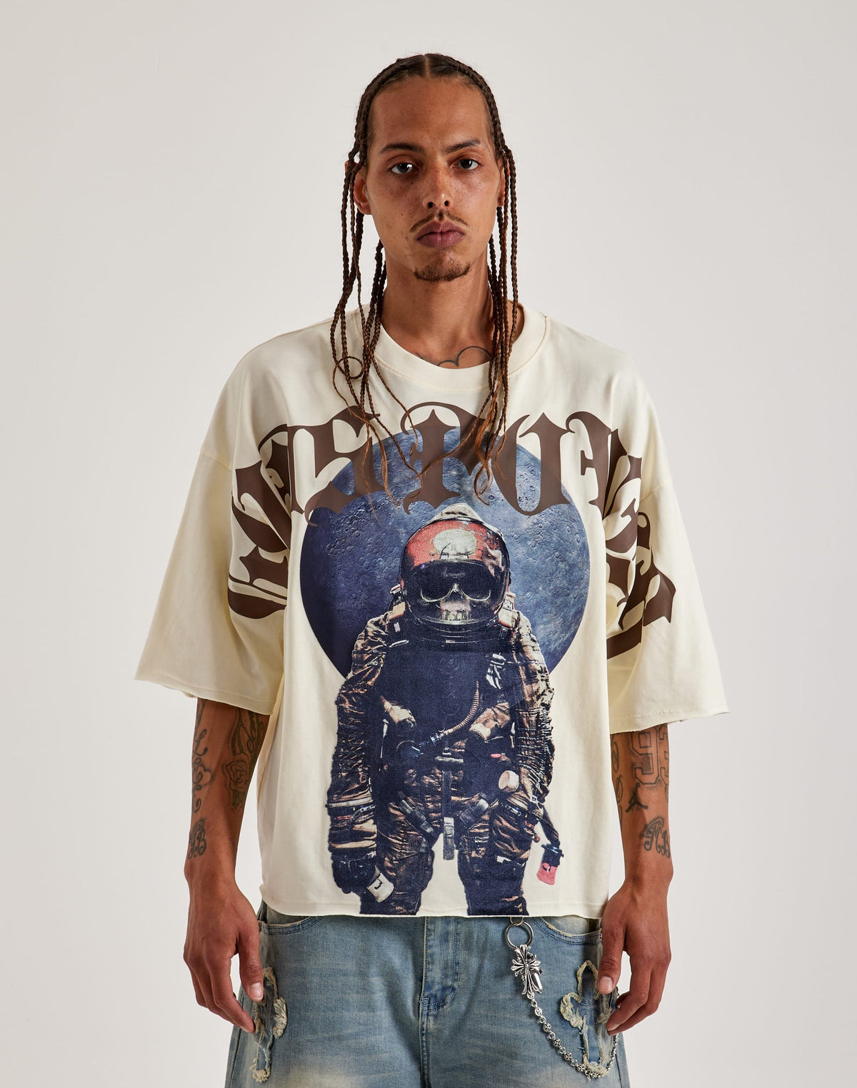 Gods Power Cropped Tee (Eggshell)