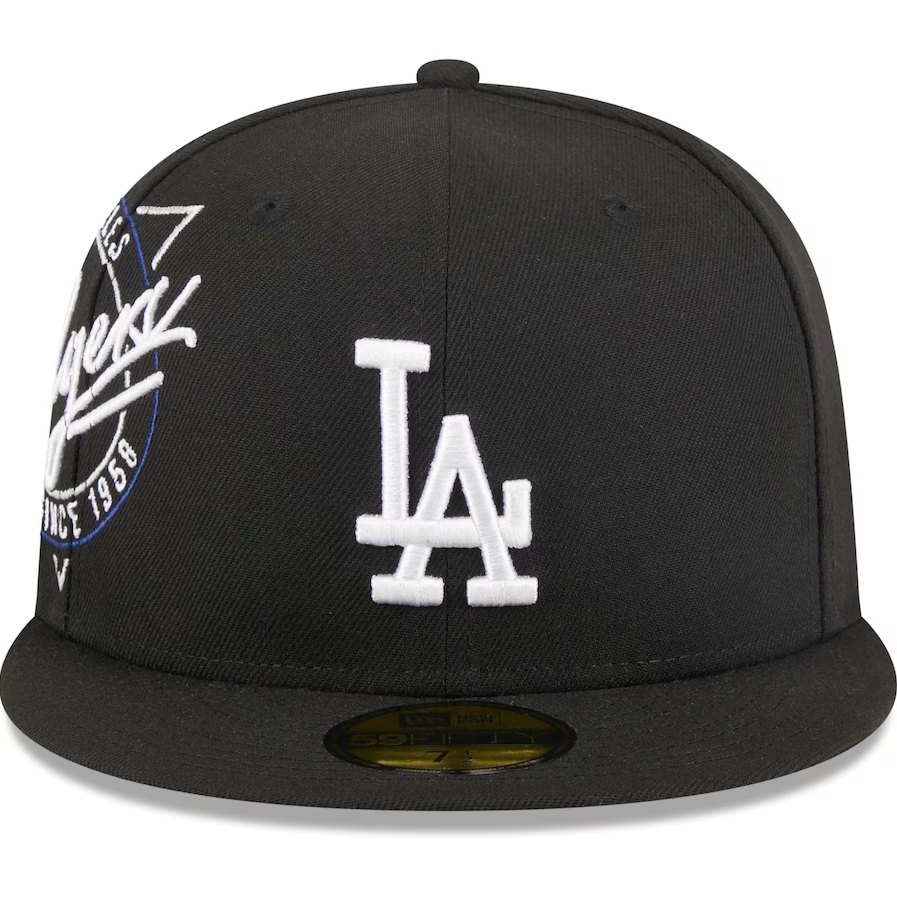 Los Angeles Dodgers Neon Fitted Hat - Black