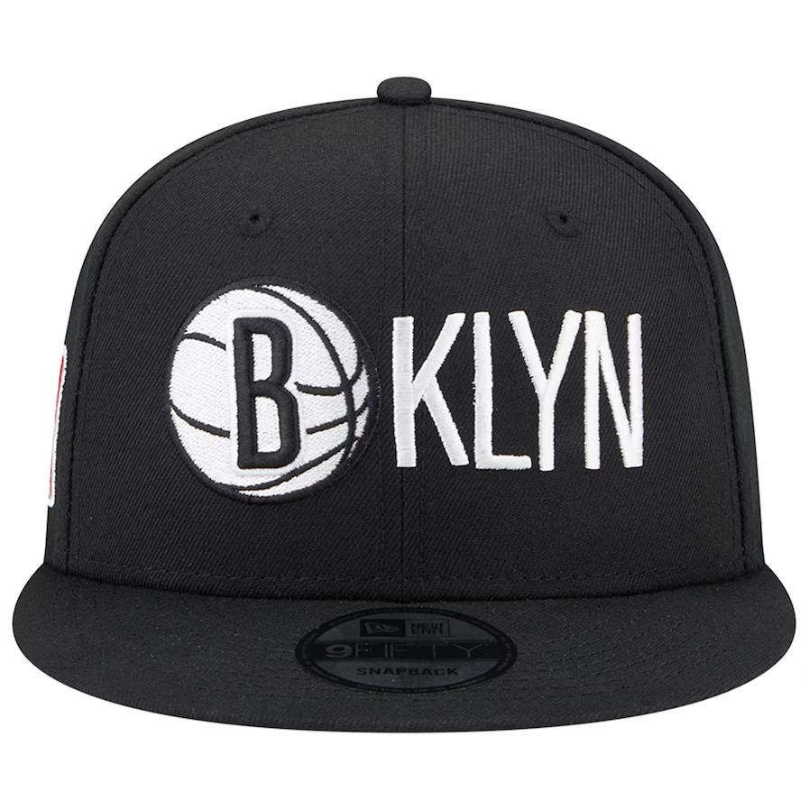 Brooklyn Nets Black Logo Blend Snapback Hat
