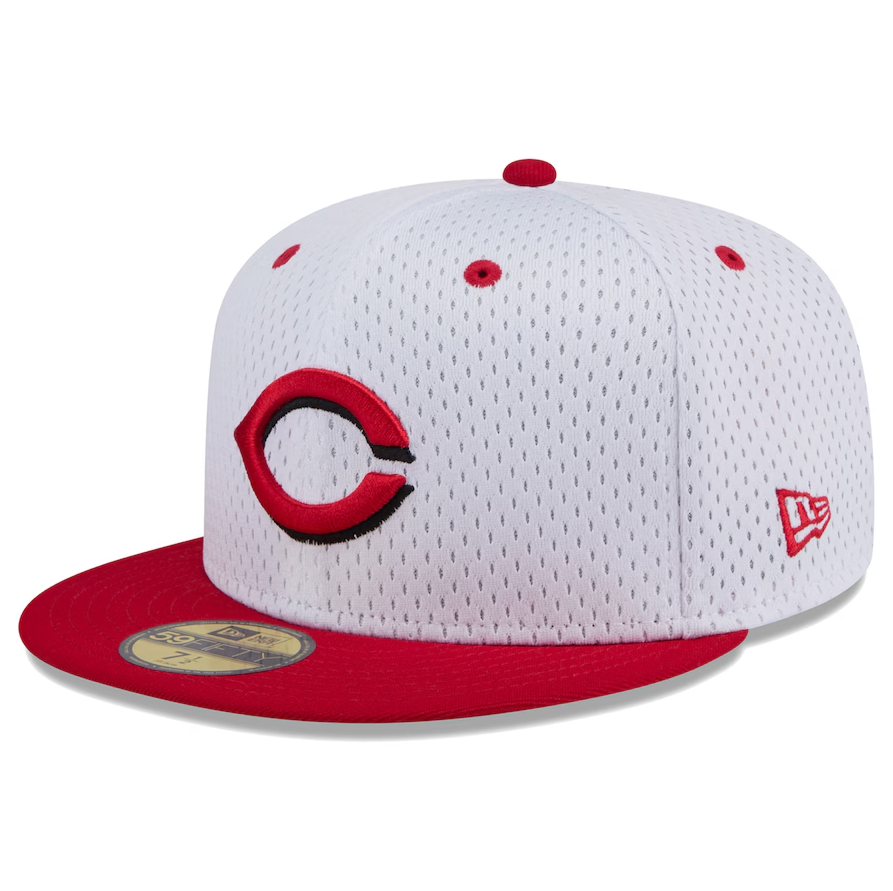 Cincinnati Reds Rope Hat Cincinnati Reds White Throwback Mesh Fitted Hat – Todays Man Store